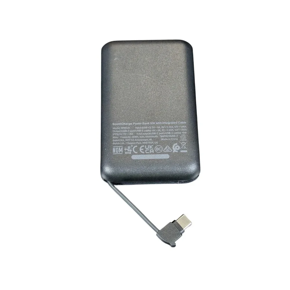 Aa2U Belkin BoostCharge‎ Power Bank 10K Wth Integrated USB-C Cable BPB021 Black